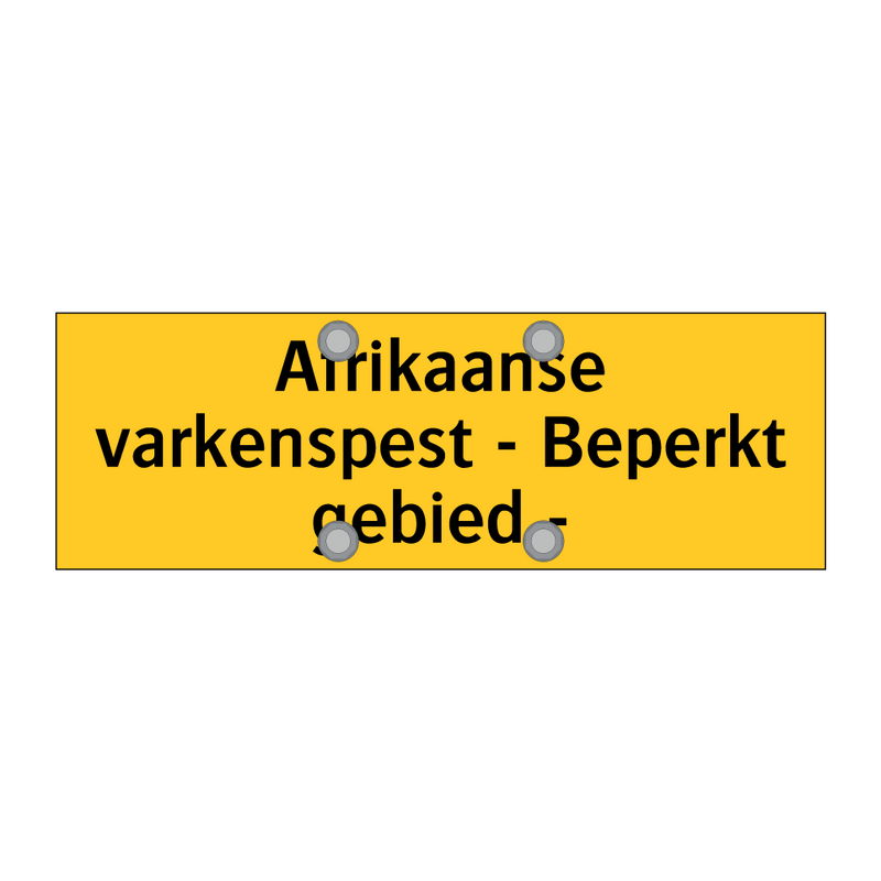 Afrikaanse varkenspest - Beperkt gebied - & Afrikaanse varkenspest - Beperkt gebied -