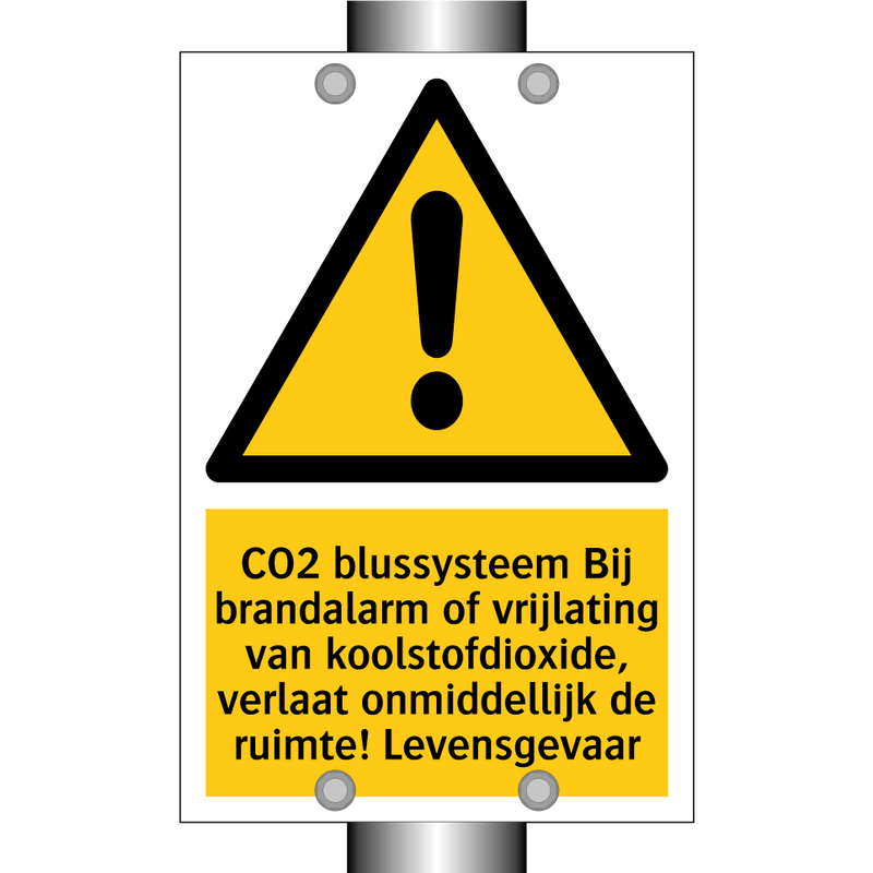 CO2 blussysteem Bij brandalarm of vrijlating van koolstofdioxide, verlaat onmiddellijk de ruimte! Levensgevaar