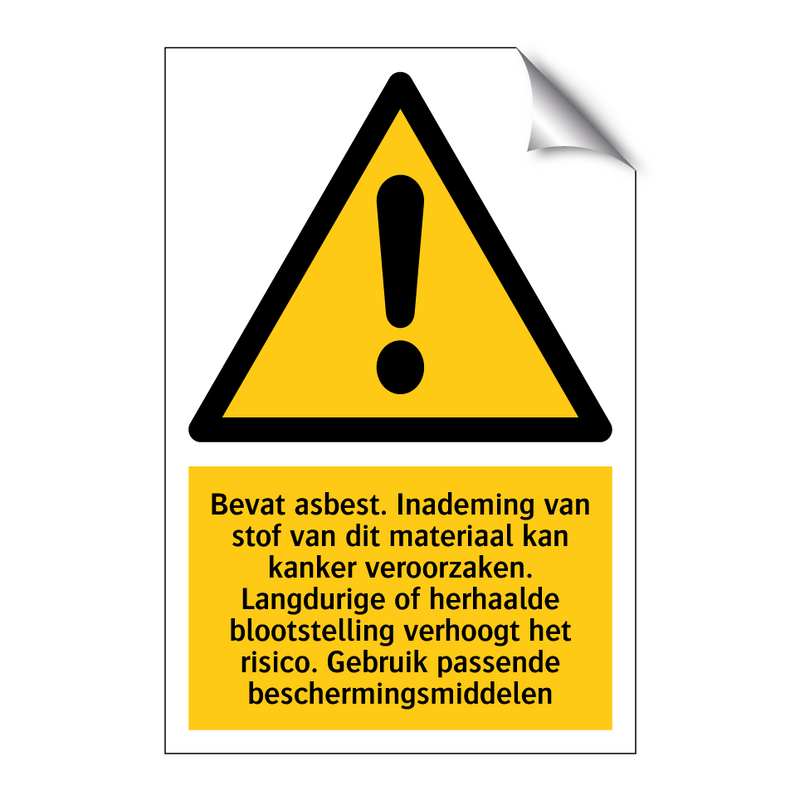 Bevat asbest. Inademing van stof van dit materiaal kan kanker veroorzaken. Langdurige of herhaalde blootstelling verhoogt het risico. Gebruik passende beschermingsmiddelen