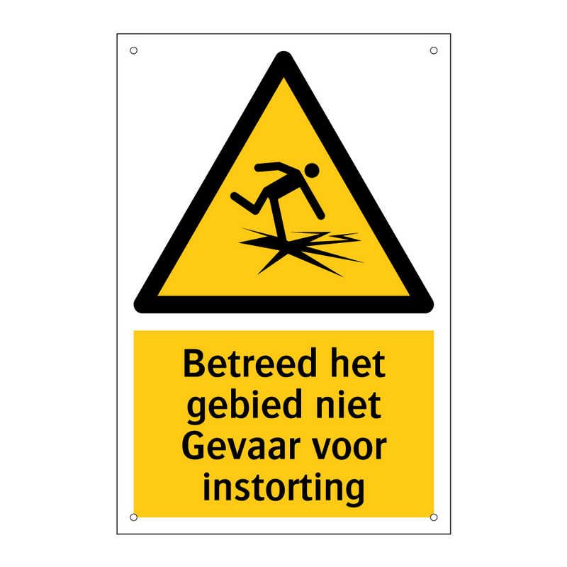 Betreed het gebied niet Gevaar voor instorting