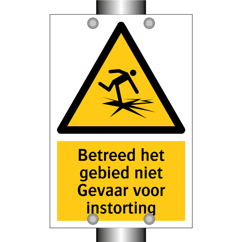 Betreed het gebied niet Gevaar voor instorting