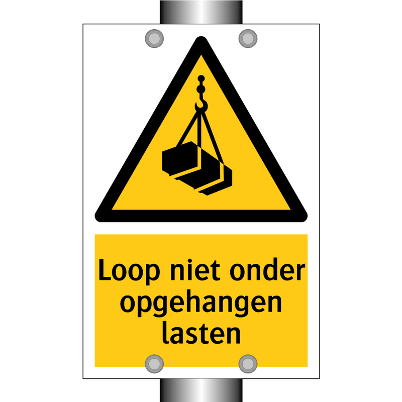 Loop niet onder opgehangen lasten