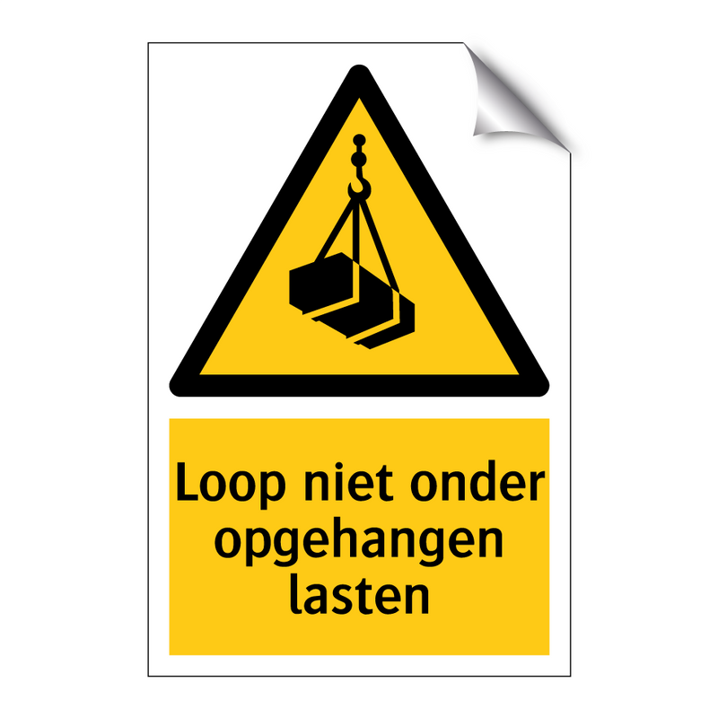 Loop niet onder opgehangen lasten