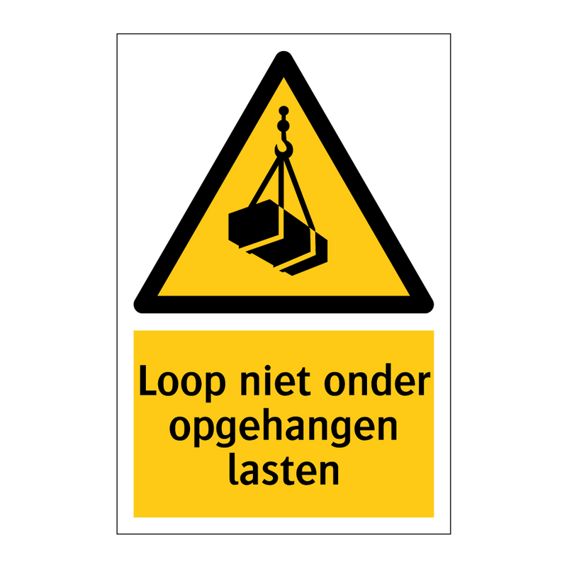 Loop niet onder opgehangen lasten