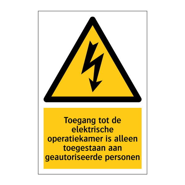 Toegang tot de elektrische operatiekamer is alleen toegestaan aan geautoriseerde personen