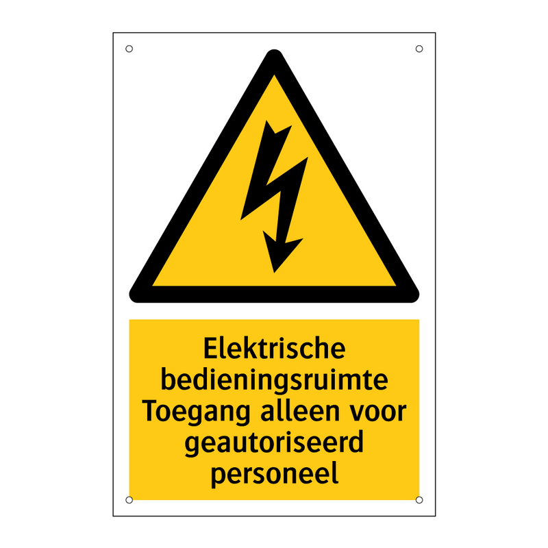 Elektrische bedieningsruimte Toegang alleen voor geautoriseerd personeel