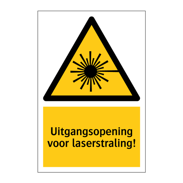 Uitgangsopening voor laserstraling!