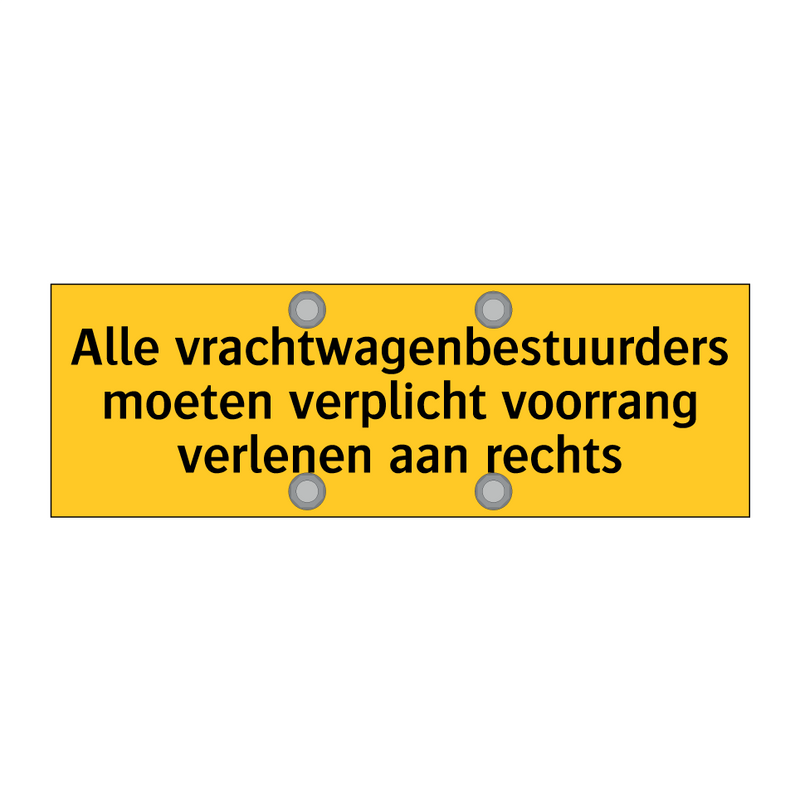 Alle vrachtwagenbestuurders moeten verplicht voorrang /.../