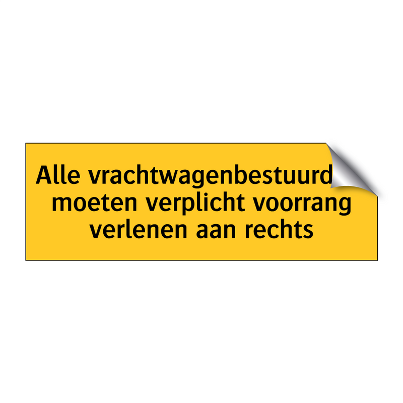 Alle vrachtwagenbestuurders moeten verplicht voorrang /.../