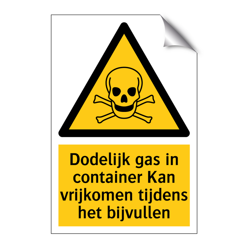 Dodelijk gas in container Kan vrijkomen tijdens het bijvullen