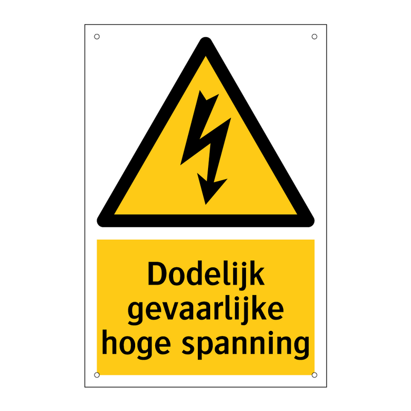 Dodelijk gevaarlijke hoge spanning