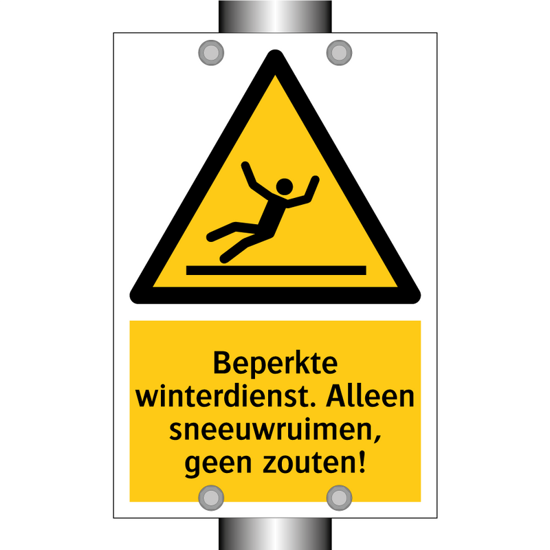 Beperkte winterdienst. Alleen sneeuwruimen, geen zouten!