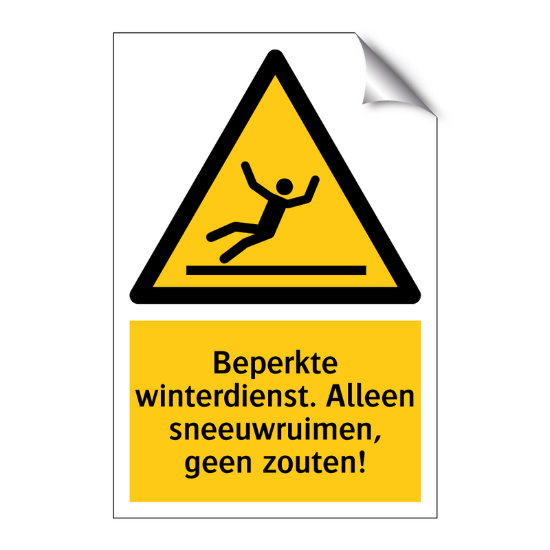 Beperkte winterdienst. Alleen sneeuwruimen, geen zouten!