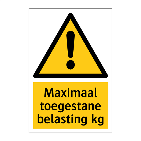 Maximaal toegestane belasting kg