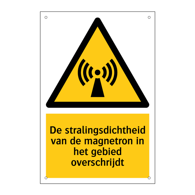 De stralingsdichtheid van de magnetron in het gebied overschrijdt