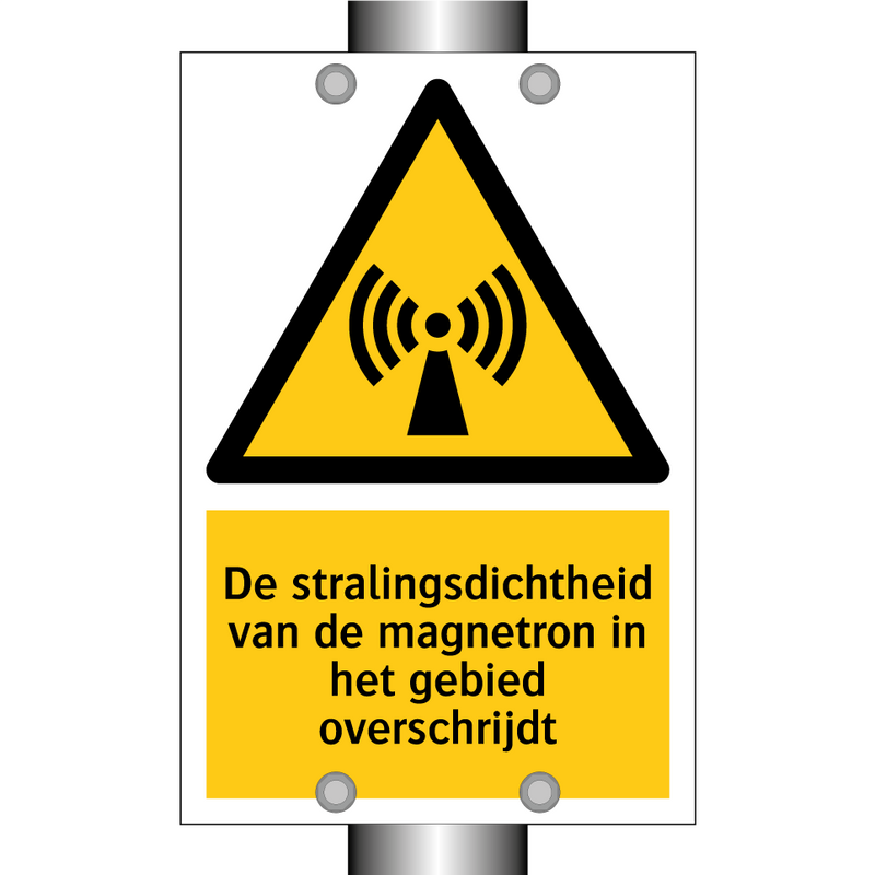 De stralingsdichtheid van de magnetron in het gebied overschrijdt