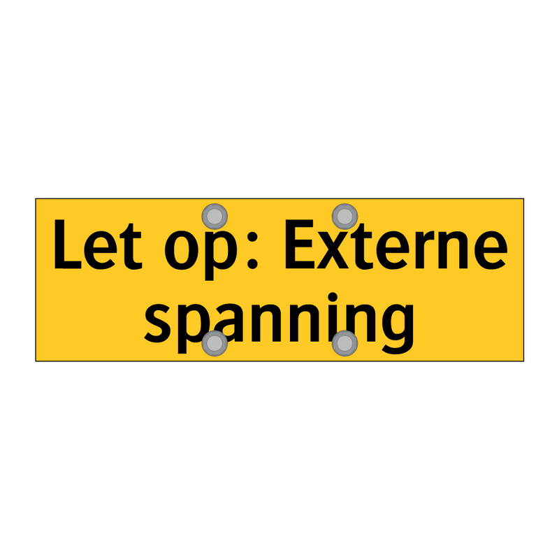 Let op: Externe spanning & Let op: Externe spanning & Let op: Externe spanning