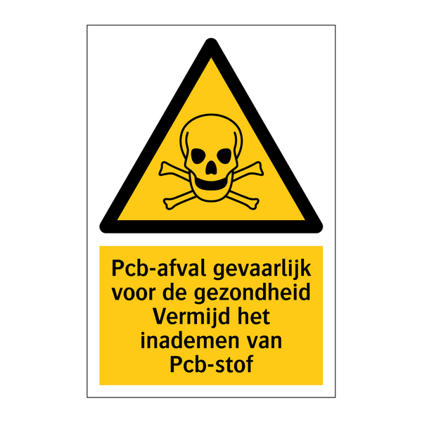 Pcb-afval gevaarlijk voor de gezondheid Vermijd het inademen van Pcb-stof