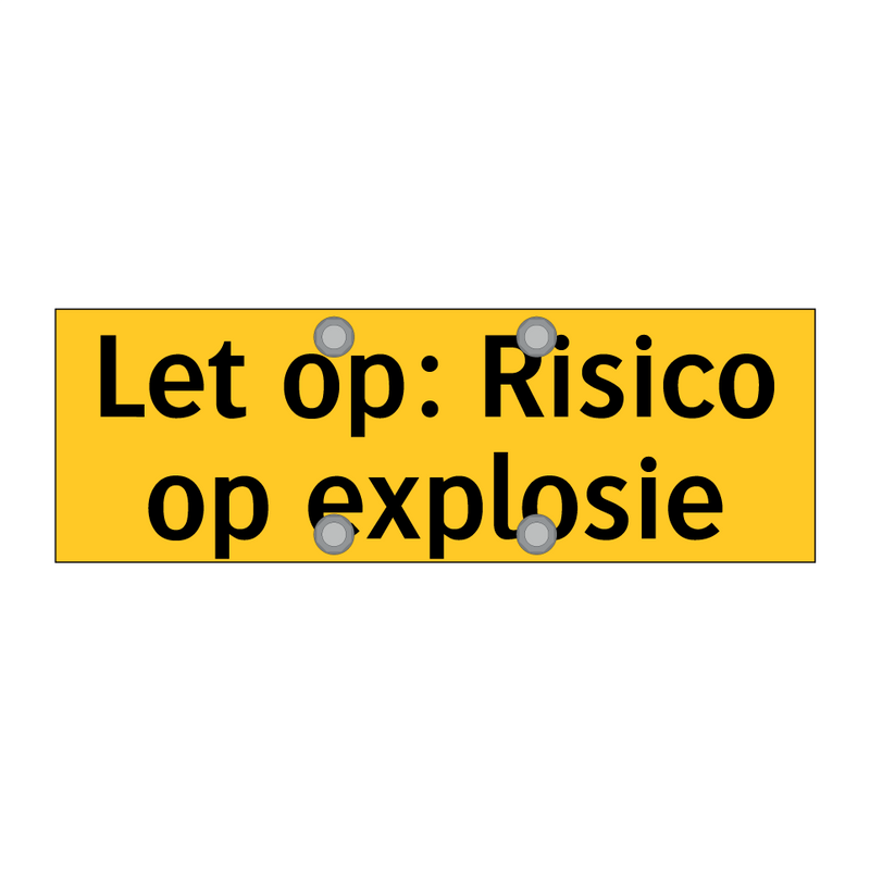 Let op: Risico op explosie & Let op: Risico op explosie & Let op: Risico op explosie