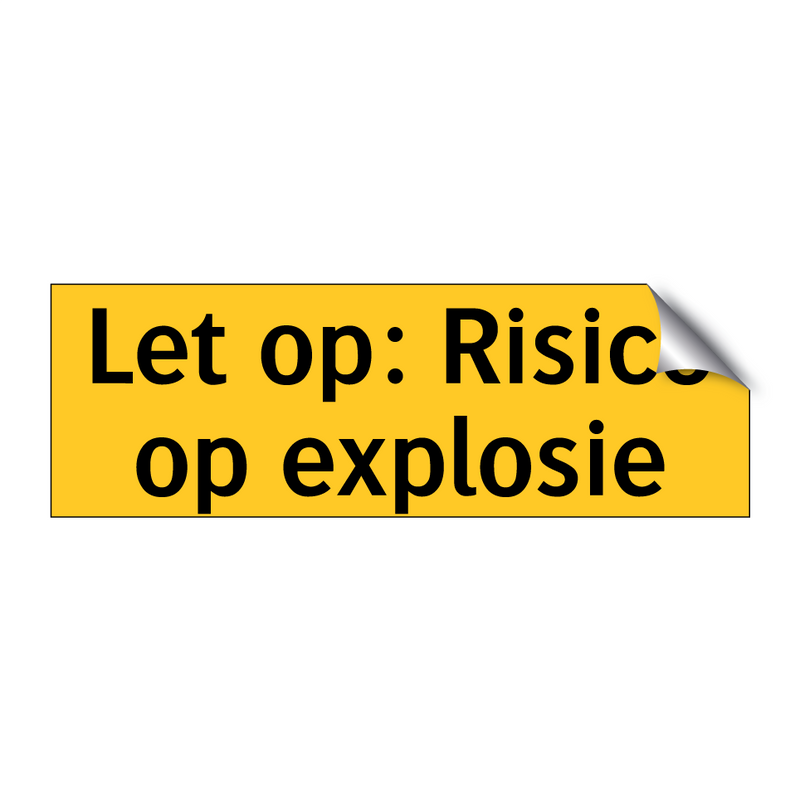 Let op: Risico op explosie & Let op: Risico op explosie & Let op: Risico op explosie