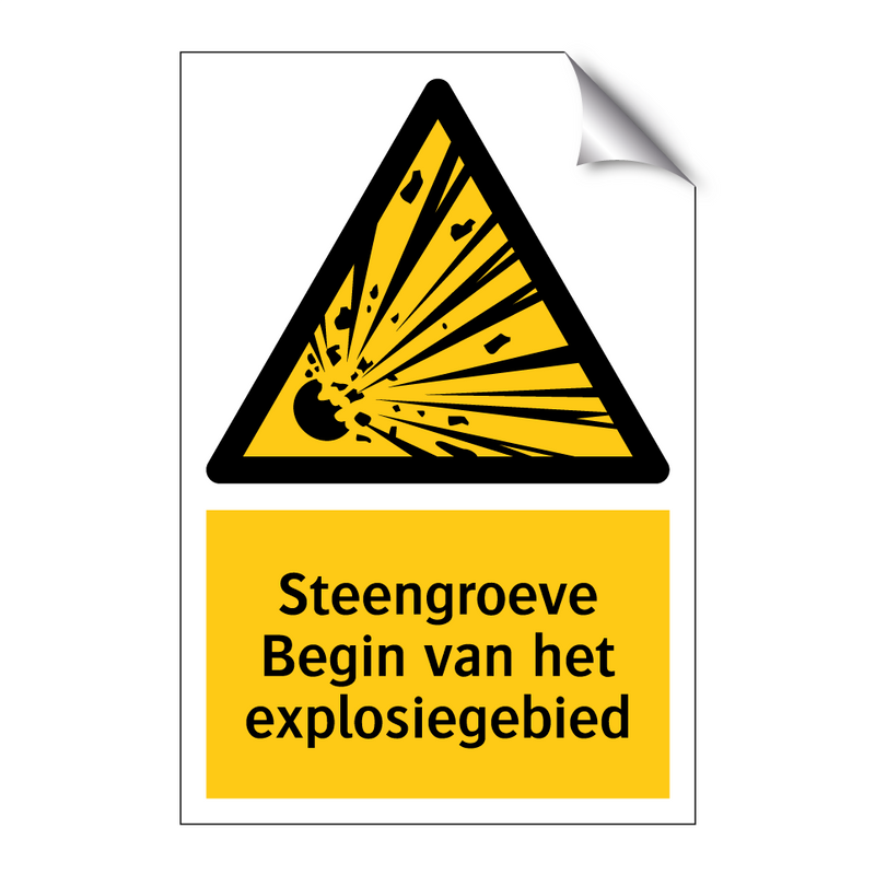 Steengroeve Begin van het explosiegebied