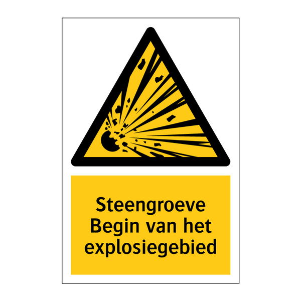 Steengroeve Begin van het explosiegebied