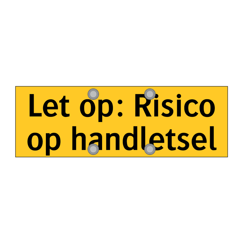 Let op: Risico op handletsel & Let op: Risico op handletsel & Let op: Risico op handletsel