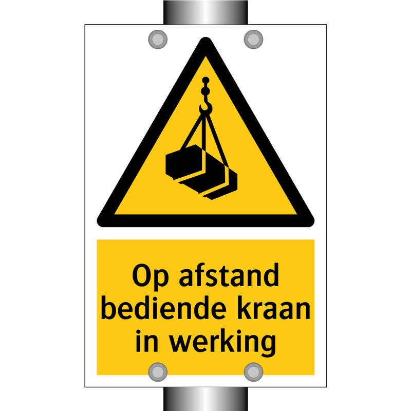 Op afstand bediende kraan in werking