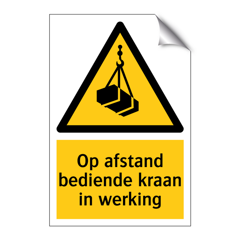 Op afstand bediende kraan in werking