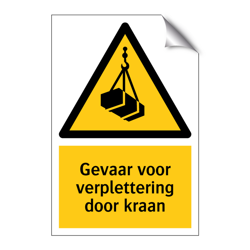 Gevaar voor verplettering door kraan