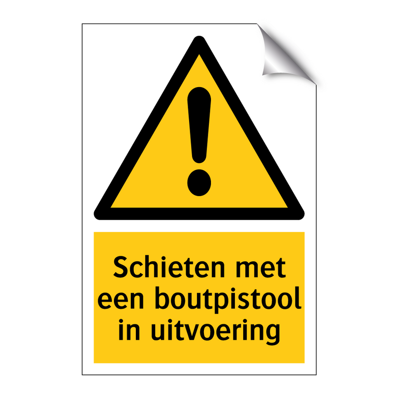 Schieten met een boutpistool in uitvoering