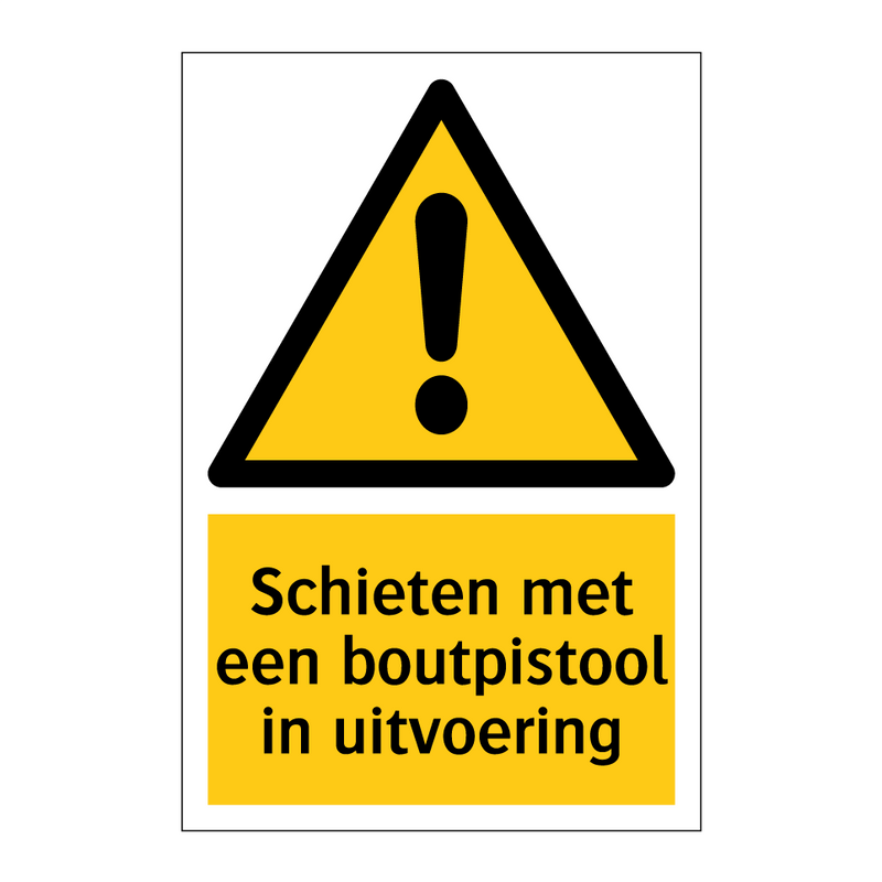 Schieten met een boutpistool in uitvoering