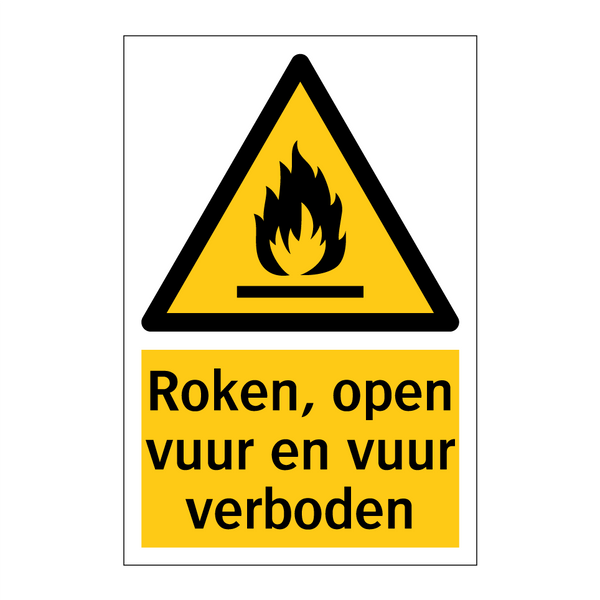 Roken, open vuur en vuur verboden