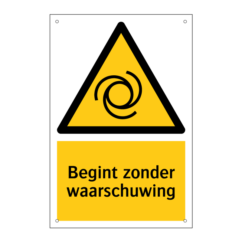 Begint zonder waarschuwing