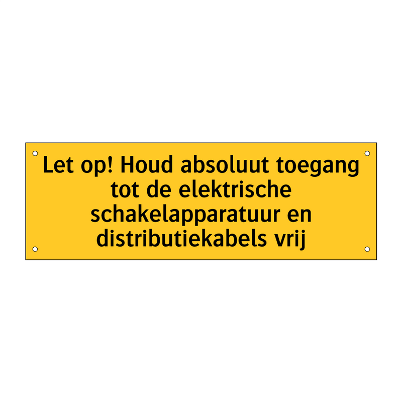 Let op! Houd absoluut toegang tot de elektrische /.../