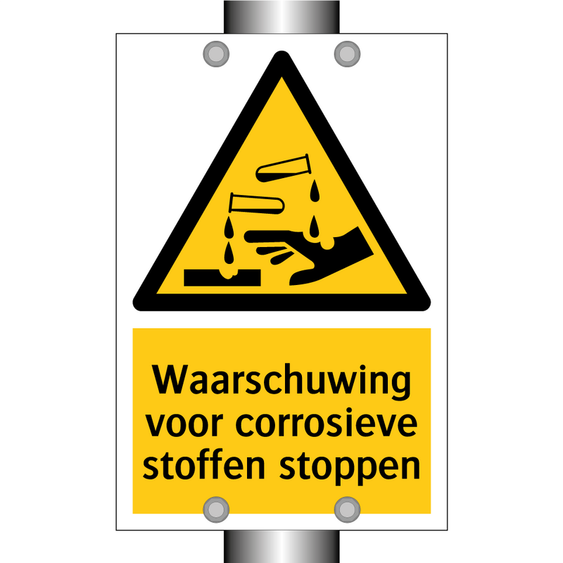 Waarschuwing voor corrosieve stoffen stoppen