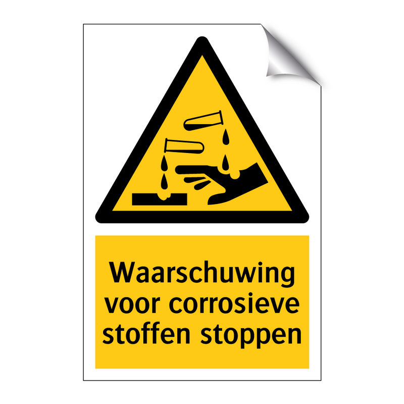 Waarschuwing voor corrosieve stoffen stoppen