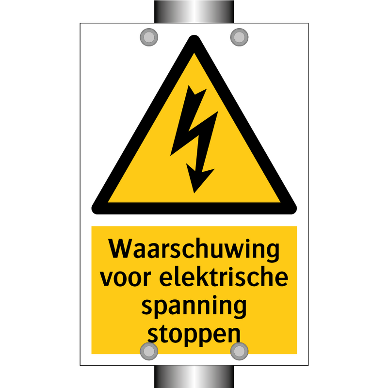 Waarschuwing voor elektrische spanning stoppen