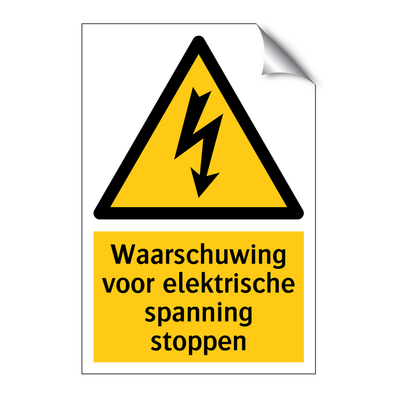 Waarschuwing voor elektrische spanning stoppen