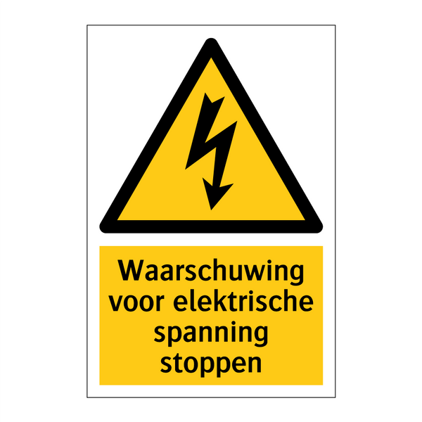 Waarschuwing voor elektrische spanning stoppen