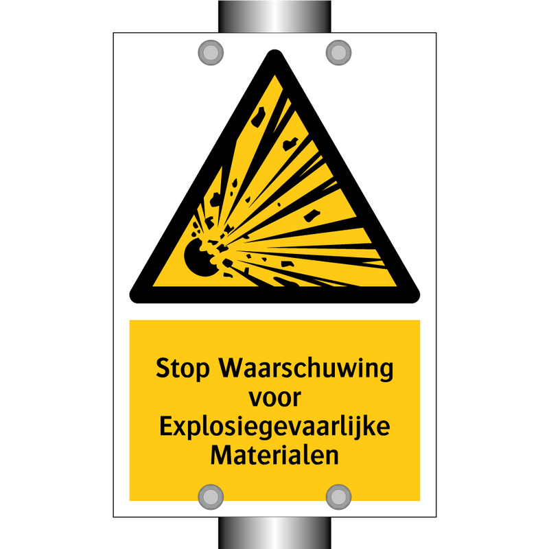 Stop Waarschuwing voor Explosiegevaarlijke Materialen