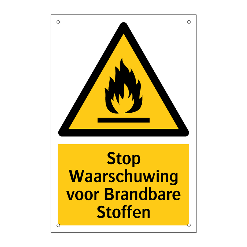 Stop Waarschuwing voor Brandbare Stoffen