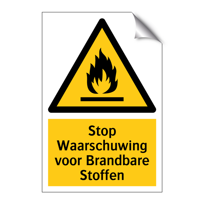 Stop Waarschuwing voor Brandbare Stoffen