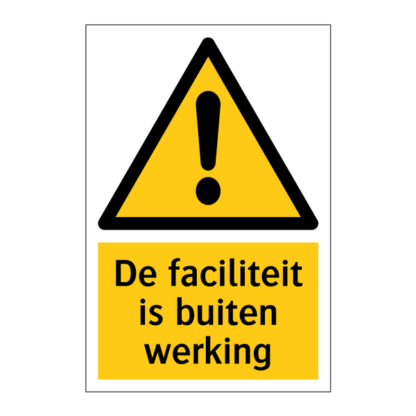 De faciliteit is buiten werking