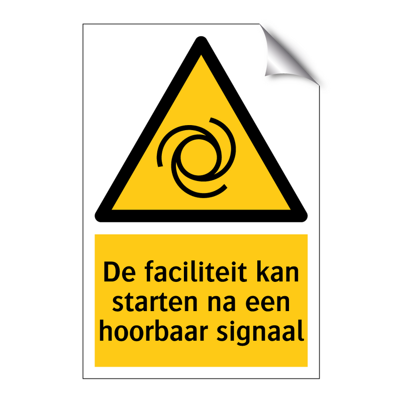 De faciliteit kan starten na een hoorbaar signaal