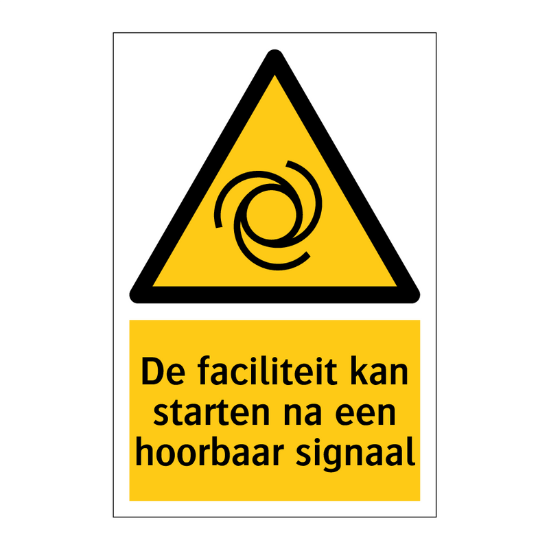 De faciliteit kan starten na een hoorbaar signaal