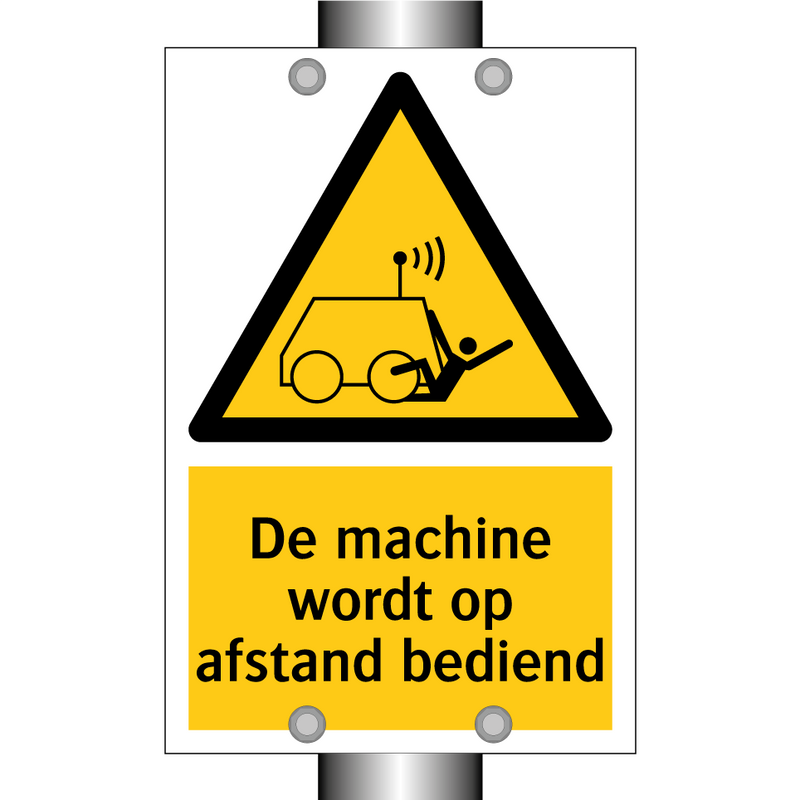 De machine wordt op afstand bediend