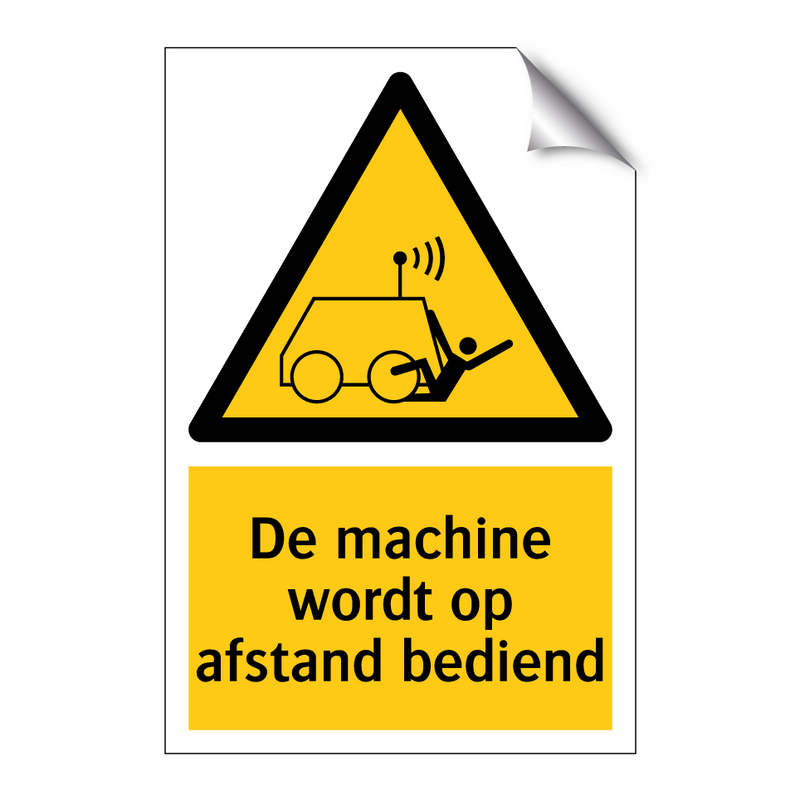 De machine wordt op afstand bediend