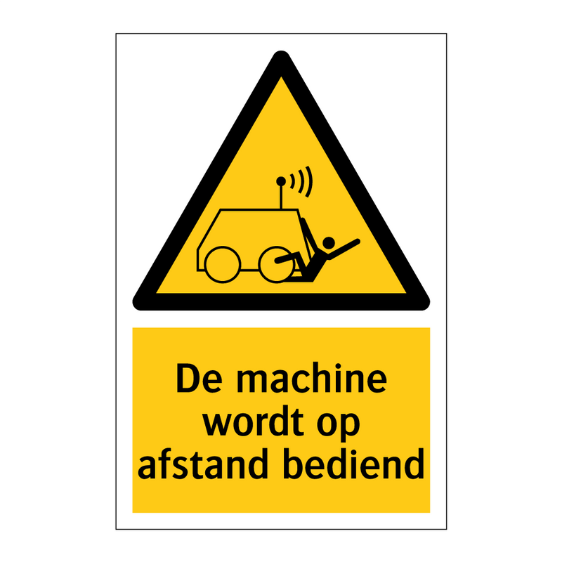 De machine wordt op afstand bediend