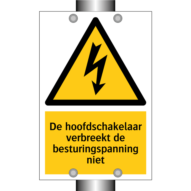 De hoofdschakelaar verbreekt de besturingspanning niet